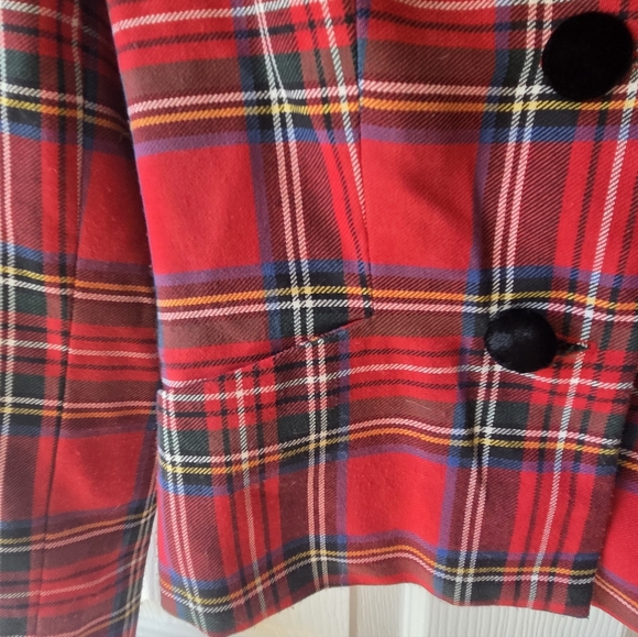 Moda International Red Plaid Jacket 4 - Picture 4 of 7